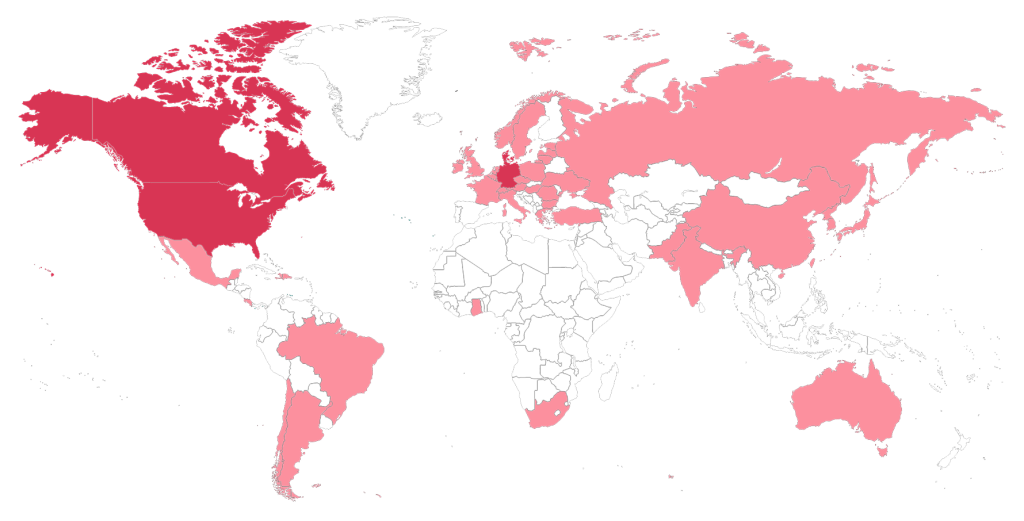 LEA request locations world map.
